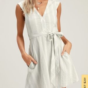 O’Neill Jamyson Grey Striped Sleeveless Dress